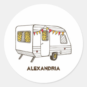 Tow Behind Caravan Camper Personalized Stickers