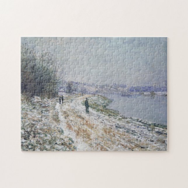 Tow Path at Argenteuil Winter Monet Fine Art Jigsaw Puzzle (Horizontal)