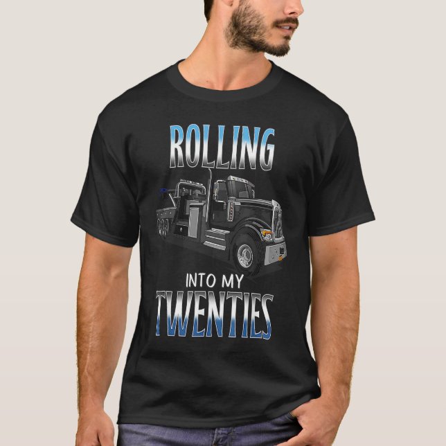 Tow Truck Driver Old Man's 20th Birthday T-Shirt (Front)