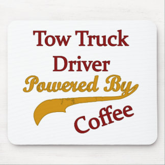 Tow Truck Driver Powered By Coffee Mouse Pad