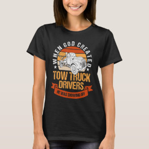 Tow Truck Driver Retro Vintage Recovery Vehicle Op T-Shirt