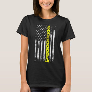 Tow Truck Driver Thin Yellow Line Usa Flag Towing T-Shirt