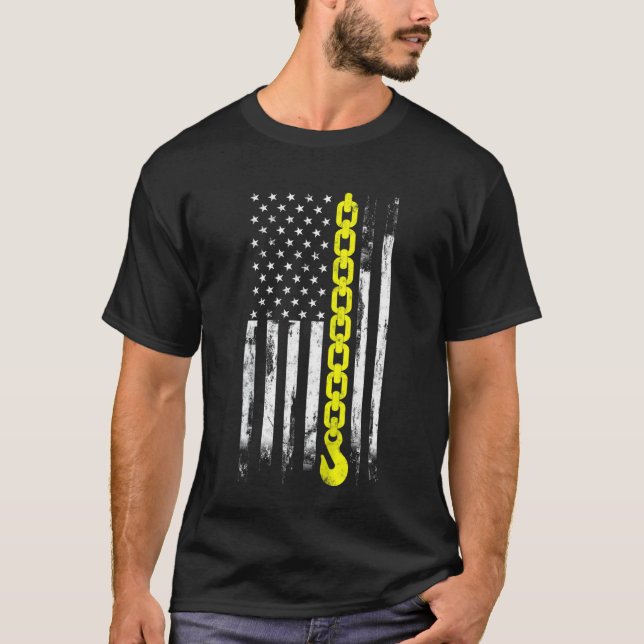 Tow Truck Driver Thin Yellow Line Usa Flag Towing  T-Shirt (Front)