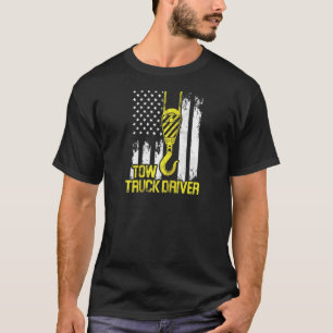 Tow Truck Driver Usa Flag Trucker  Raglan T-Shirt