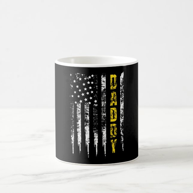 Tow Truck Driver Yellow Line Daddy US Flag Coffee Mug (Center)