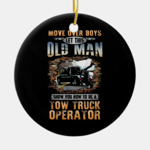 Tow Truck Operator Ceramic Ornament