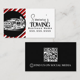 Tow Truck Services QR Code Logo Business Card