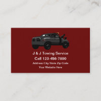Tow Truck Wrecker Business Cards