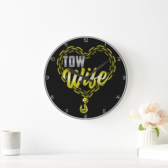 Tow Wife: Heart of Chains Large Clock (Home)