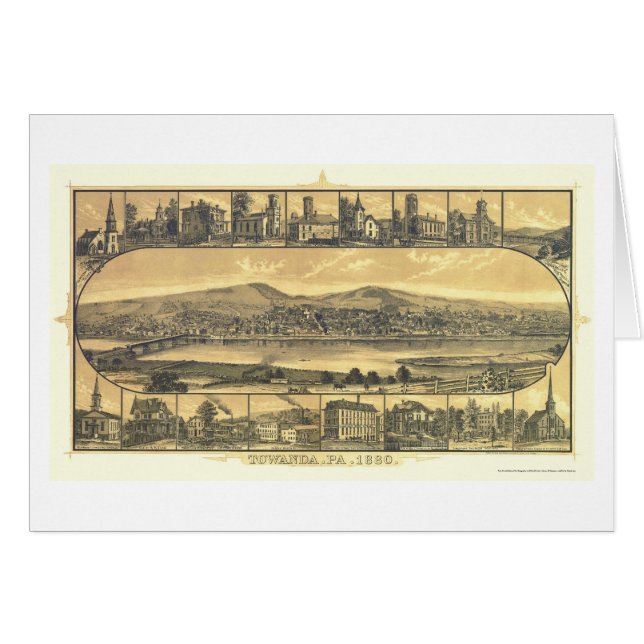 Towanda, PA Panoramic Map - 1880 (Front Horizontal)