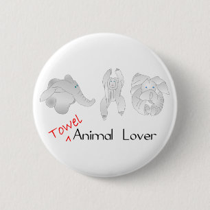 Towel Animal Lover 2 Inch Round Button