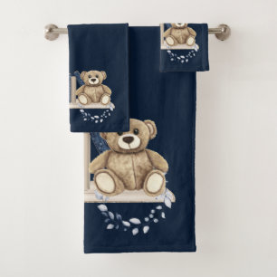 Towel Set Book Nook and Teddy Bear
