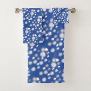Towel Set - Clear Bubbles on Dark Blue