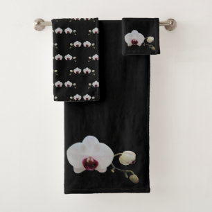 Towel Set - Ruby-Lipped White Orchid