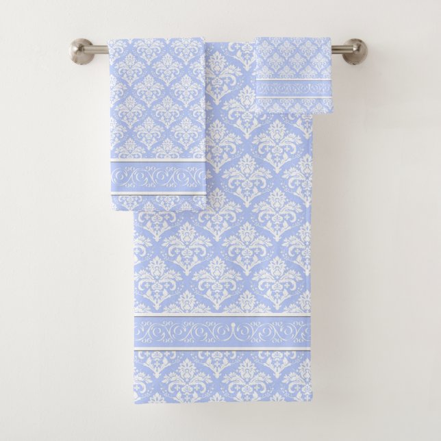 Towel Set - Wedgewood Blue Damask (Insitu)