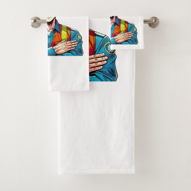 Towel set with manga security expert (Insitu)