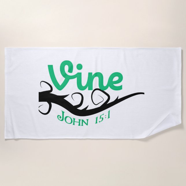 Towel. True vine series. ONE Beach Towel (Front)