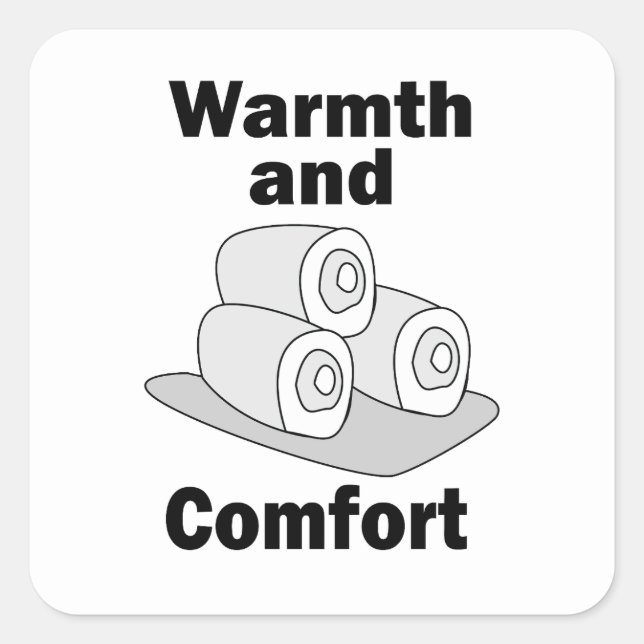 Towels Warmth And Comfort Square Sticker (Front)