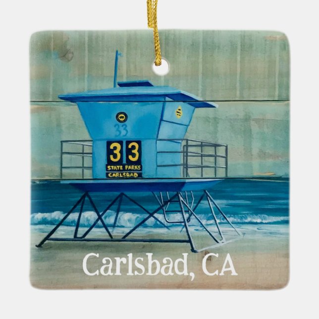 Tower 33 Carlsbad, CA Christmas Ornament (Front)