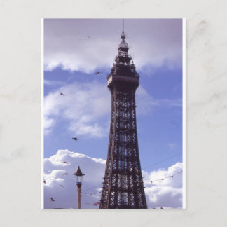 Tower and lamp post postcard