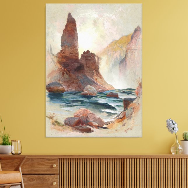 Tower at Tower Falls, Yellowstone Canvas Print (Insitu(LivingRoom))