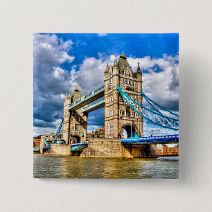 Tower Bridge 2 Inch Square Button