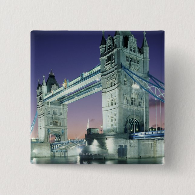 Tower Bridge 7 2 Inch Square Button (Front)