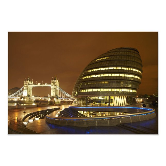 Tower Bridge, and Greater London Authority Photo Print (Front)