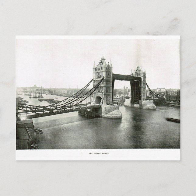 Tower Bridge and River Thames 1900 Postcard (Front)
