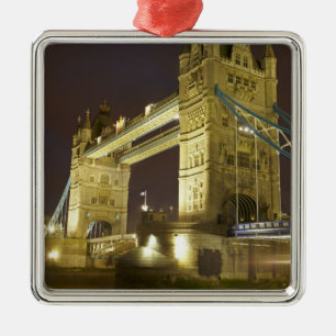 Tower Bridge and River Thames at dusk, London, Metal Ornament