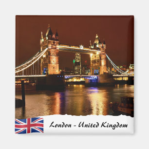 Tower Bridge at Night, Famous London Magnet