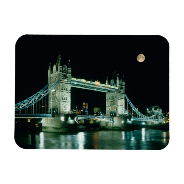 Tower Bridge at Night, London, England Magnet (Horizontal)