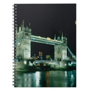 Tower Bridge at Night, London, England Notebook