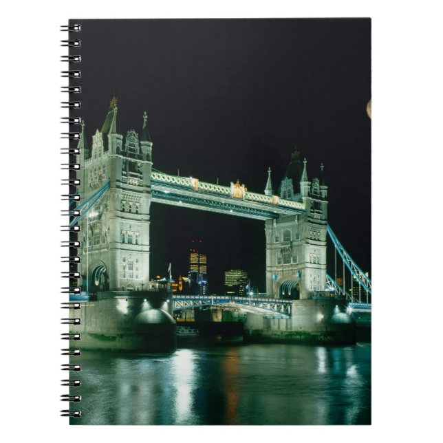 Tower Bridge at Night, London, England Notebook (Front)
