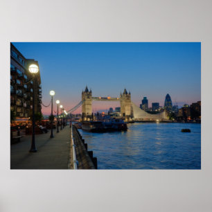 Tower Bridge at sunset in London England Poster