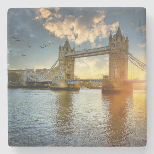 Tower Bridge at Sunset Stone Coaster
