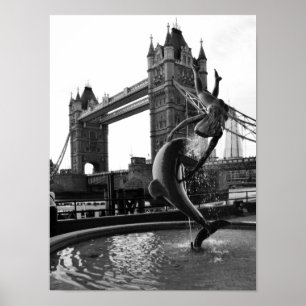 Tower Bridge Black and White Poster
