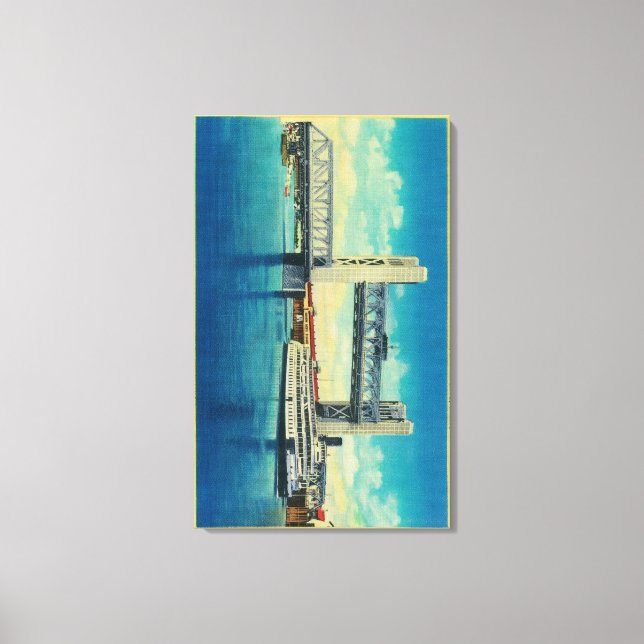 Tower Bridge Elevated for Sacramento River Canvas Print (Front)