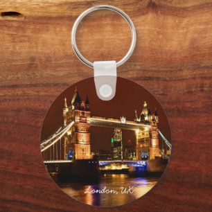 Tower Bridge, London at Night, England (UK) Keychain