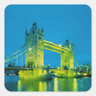 Tower Bridge, London, England 3 Square Sticker