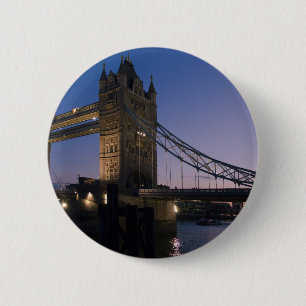 Tower Bridge London England Water Night City 2 Inch Round Button