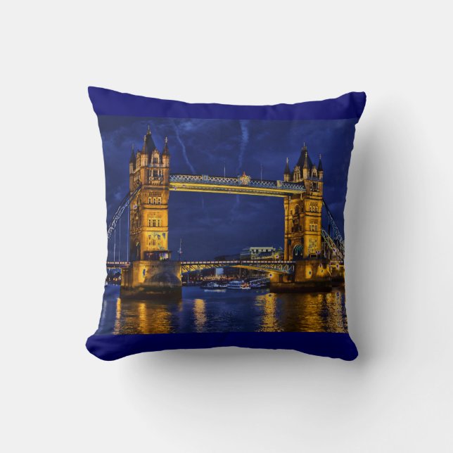 Tower Bridge, London Throw Pillow (Front)