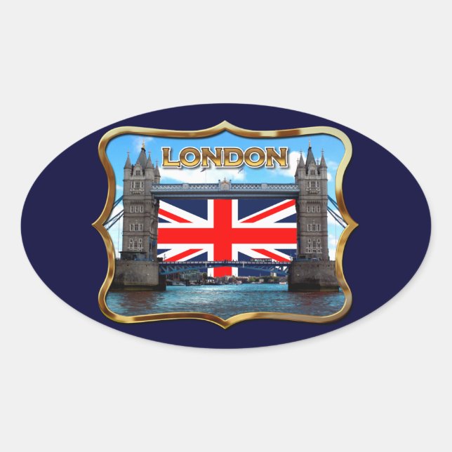 Tower Bridge Oval Sticker (Front)