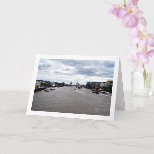 Tower Bridge & River Thames Landscape, London Card (Orchid)