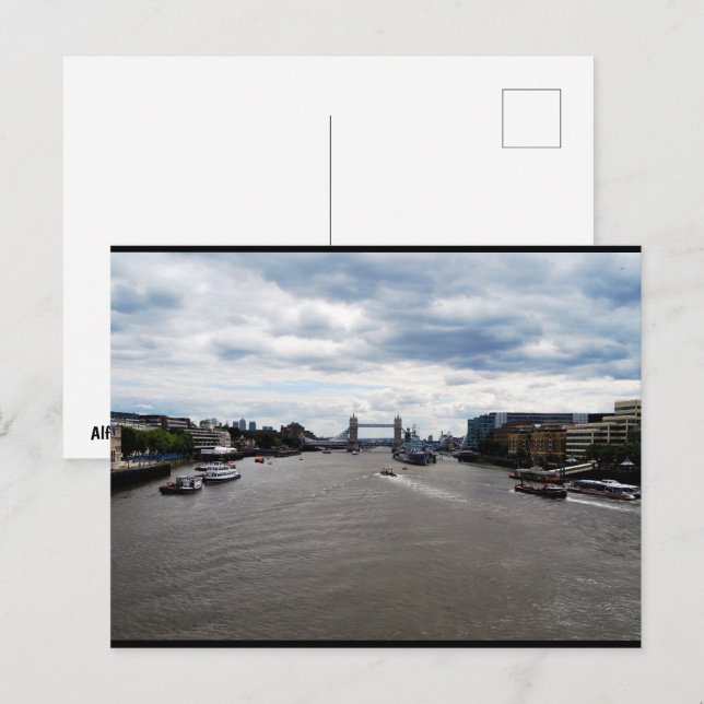 Tower Bridge & River Thames Landscape Postcard (Front/Back)