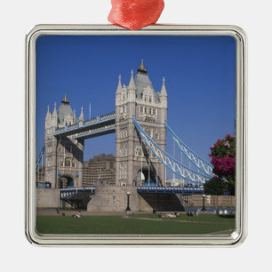 Tower Bridge, River Thames, London, England Metal Ornament