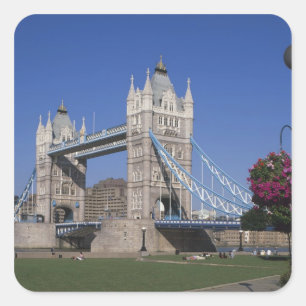 Tower Bridge, River Thames, London, England Square Sticker