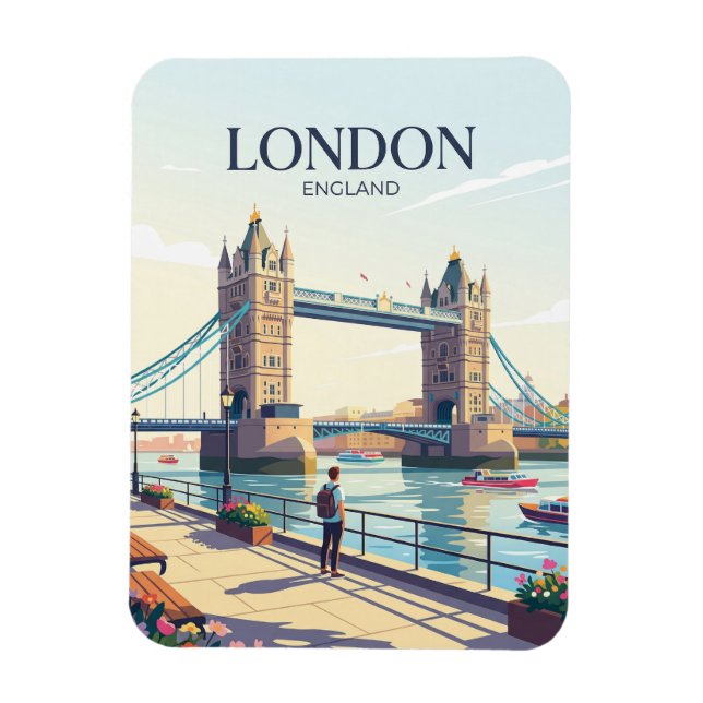 Tower Bridge United Kingdom Magnet (Vertical)