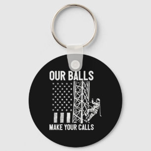 Tower Climber American Usa Flag Our Make Your Call Keychain