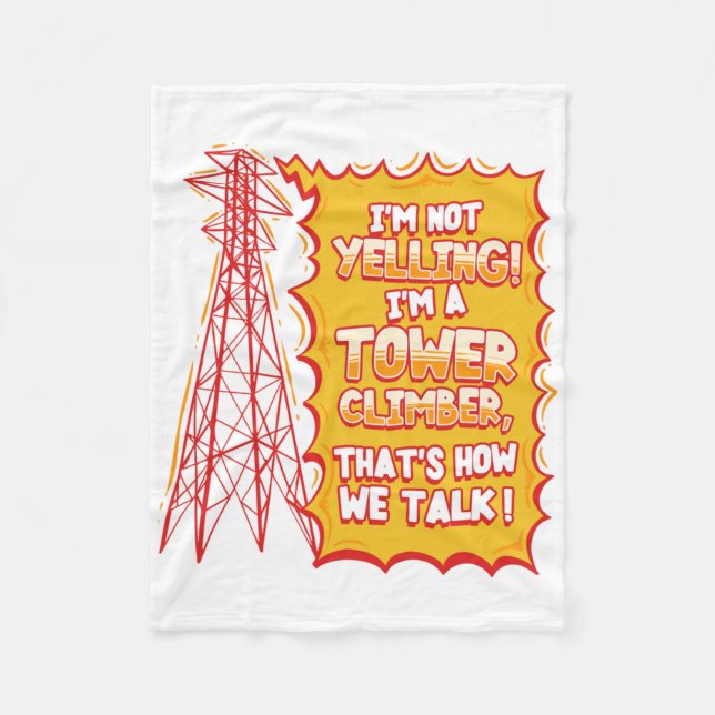 Tower Climber Industrial Climber Sticker  Fleece Blanket (Front)